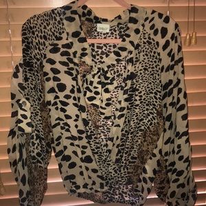 Tie Neck Leopard blouse.